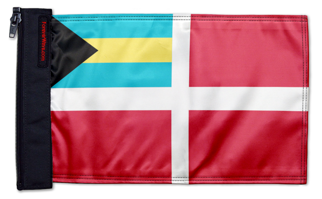 Bahamas Courtesy 12"x18" Forever Wave Flag for Jeep Wrangler JLU 4-Door 2018-Present