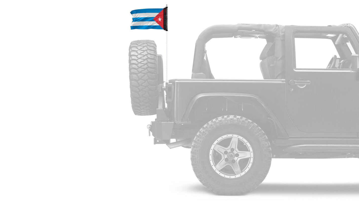 Cuba 12"x18" Forever Wave Flag for Jeep Wrangler JLU 4-Door 2018-Present