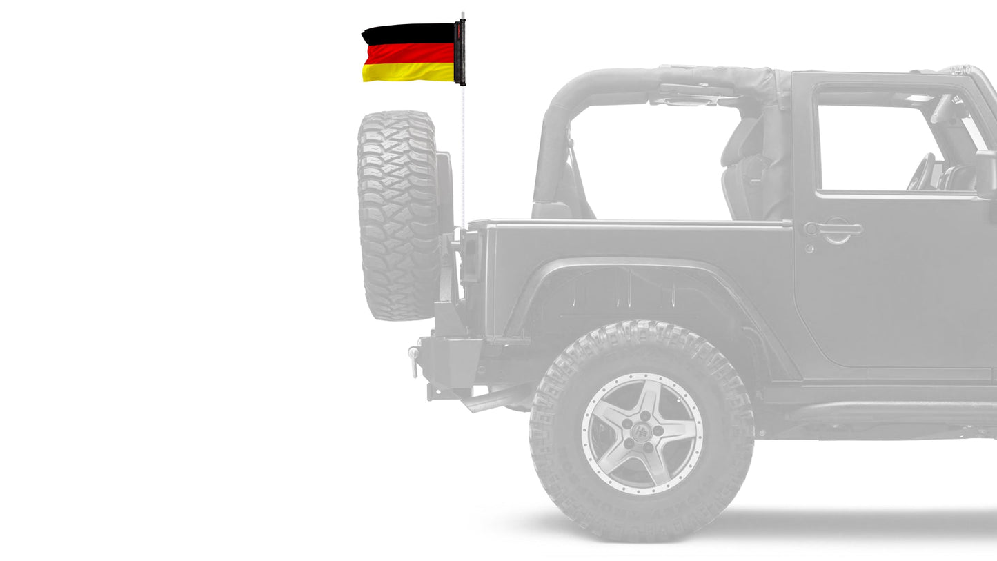 Germany 12"x18" Forever Wave Flag for Jeep Wrangler JL 2-Door 2018-Present