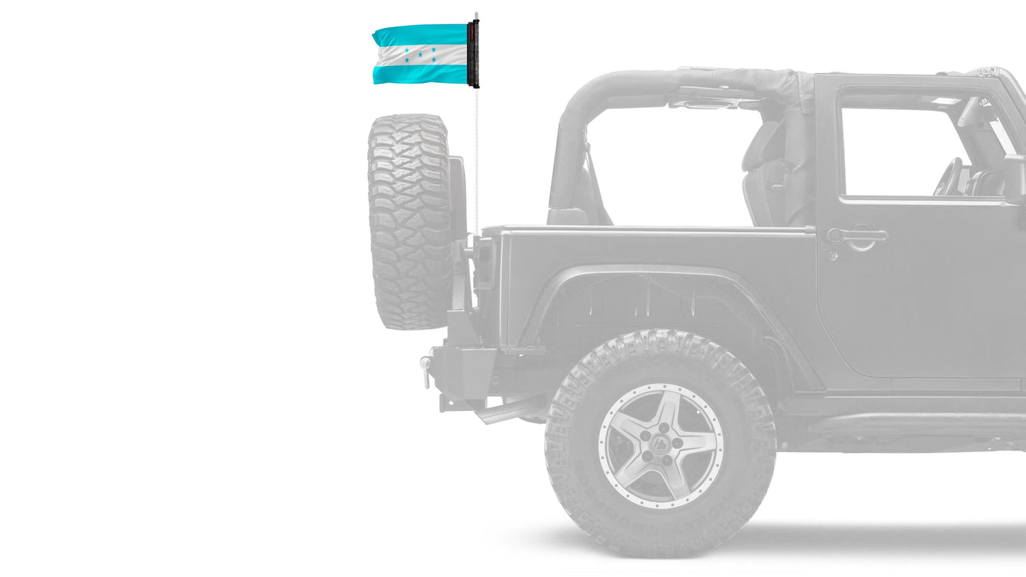 Honduras 12"x18" Forever Wave Flag for Jeep Wrangler JLU 4-Door 2018-Present