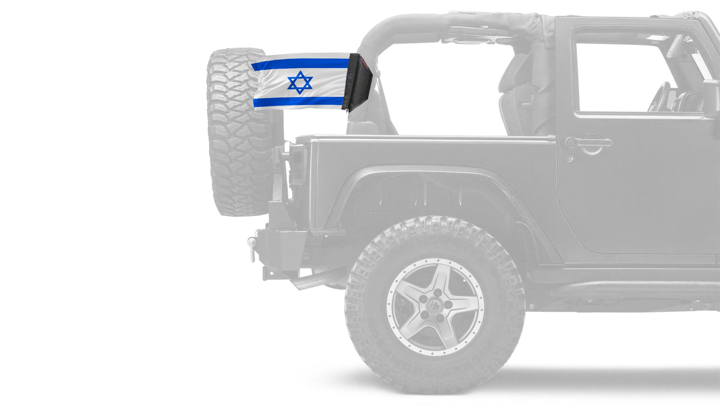 Israel 12"x18" Forever Wave Flag for Jeep Wrangler JLU 4-Door 2018-Present