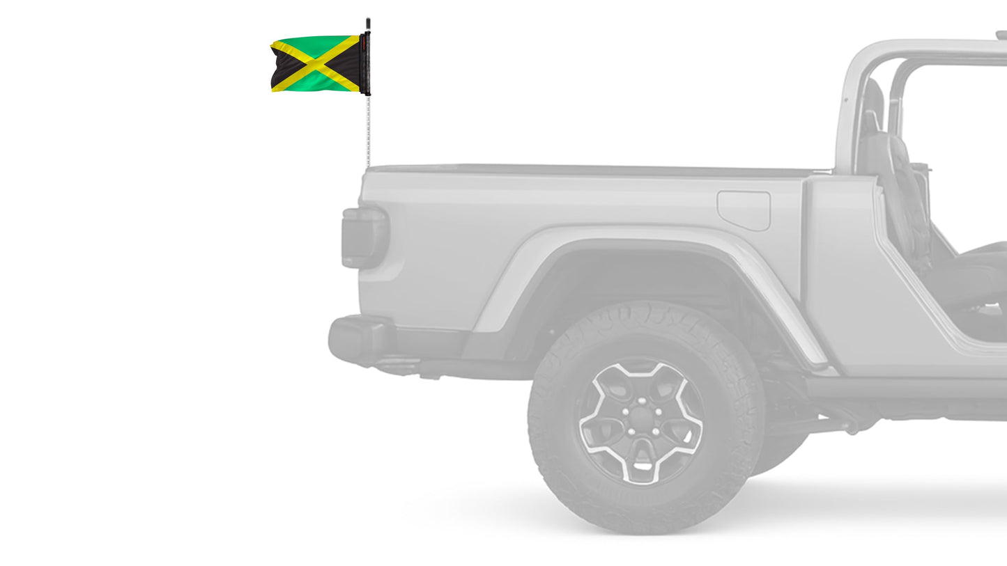 Jamaica 12"x18" Forever Wave Flag for Jeep Wrangler JLU 4-Door 2018-Present
