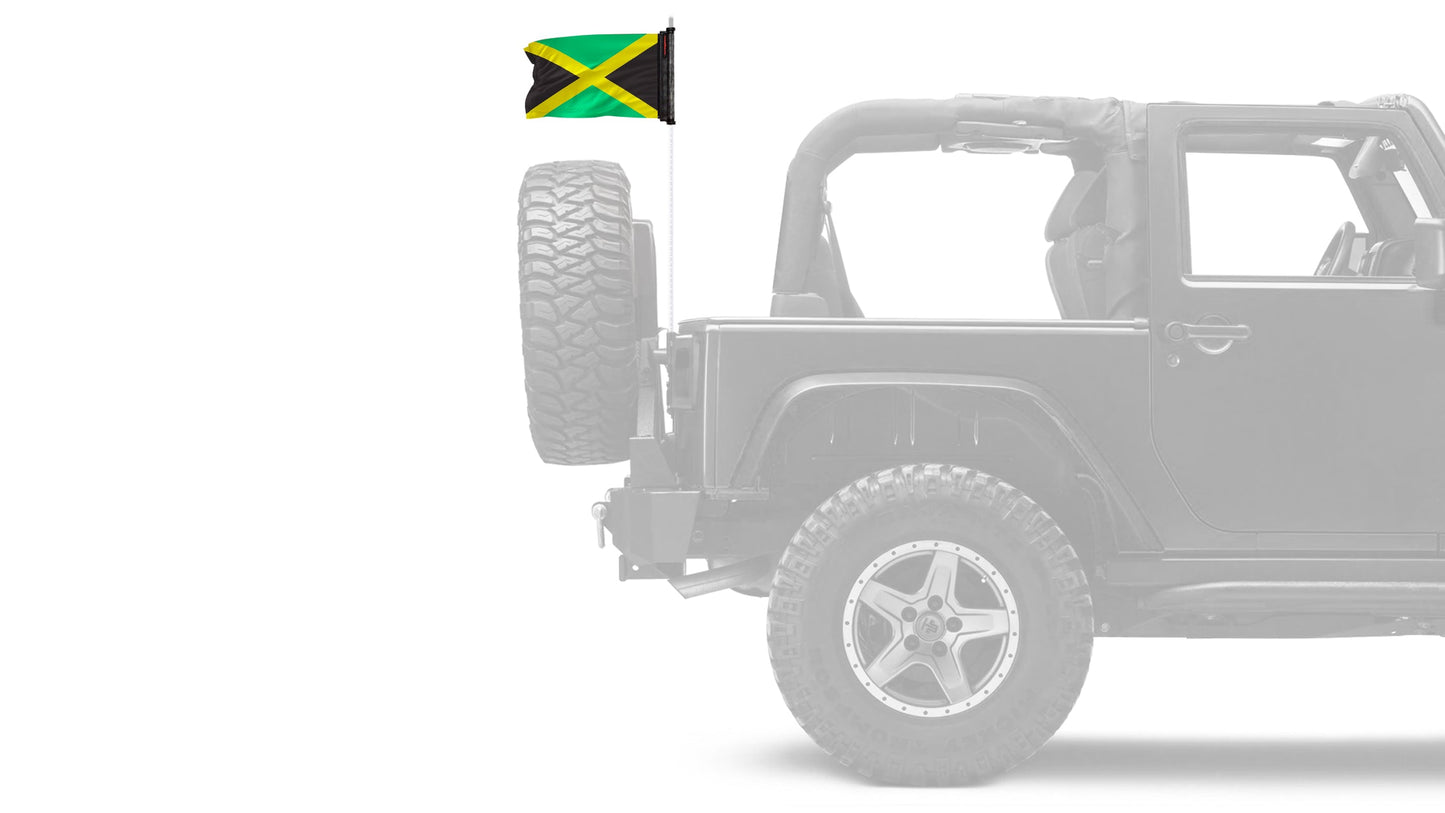 Jamaica 12"x18" Forever Wave Flag for Jeep Wrangler JLU 4-Door 2018-Present