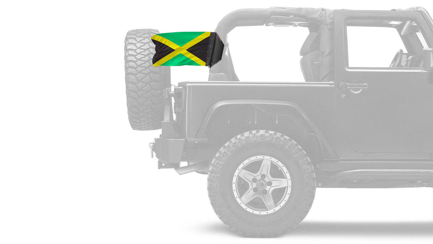 Jamaica 12"x18" Forever Wave Flag for Jeep Wrangler JLU 4-Door 2018-Present