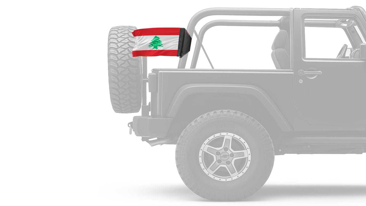 Lebanon 12"x18" Forever Wave Flag for Jeep Wrangler JKU 4-Door 2007-2018