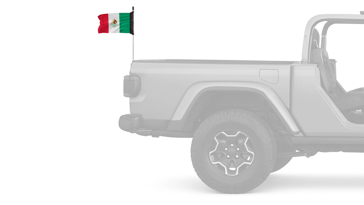 Mexico 12"x18" Forever Wave Flag for Jeep Wrangler JL 2-Door 2018-Present