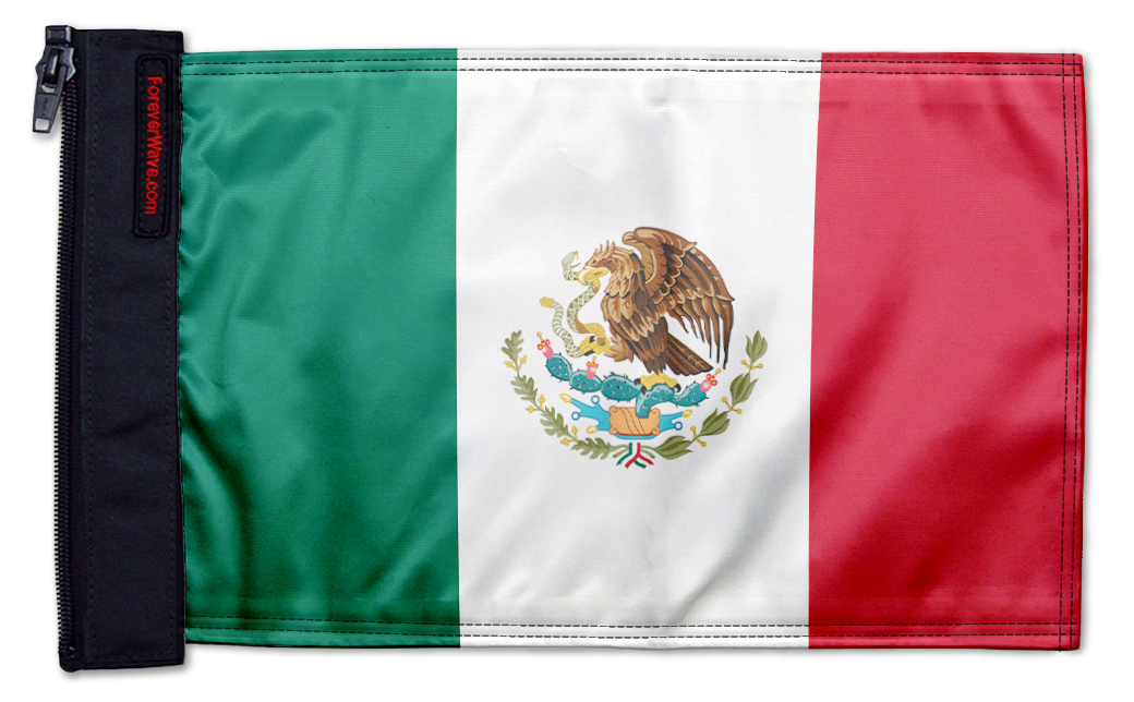 Mexico 12"x18" Forever Wave Flag for Bronco