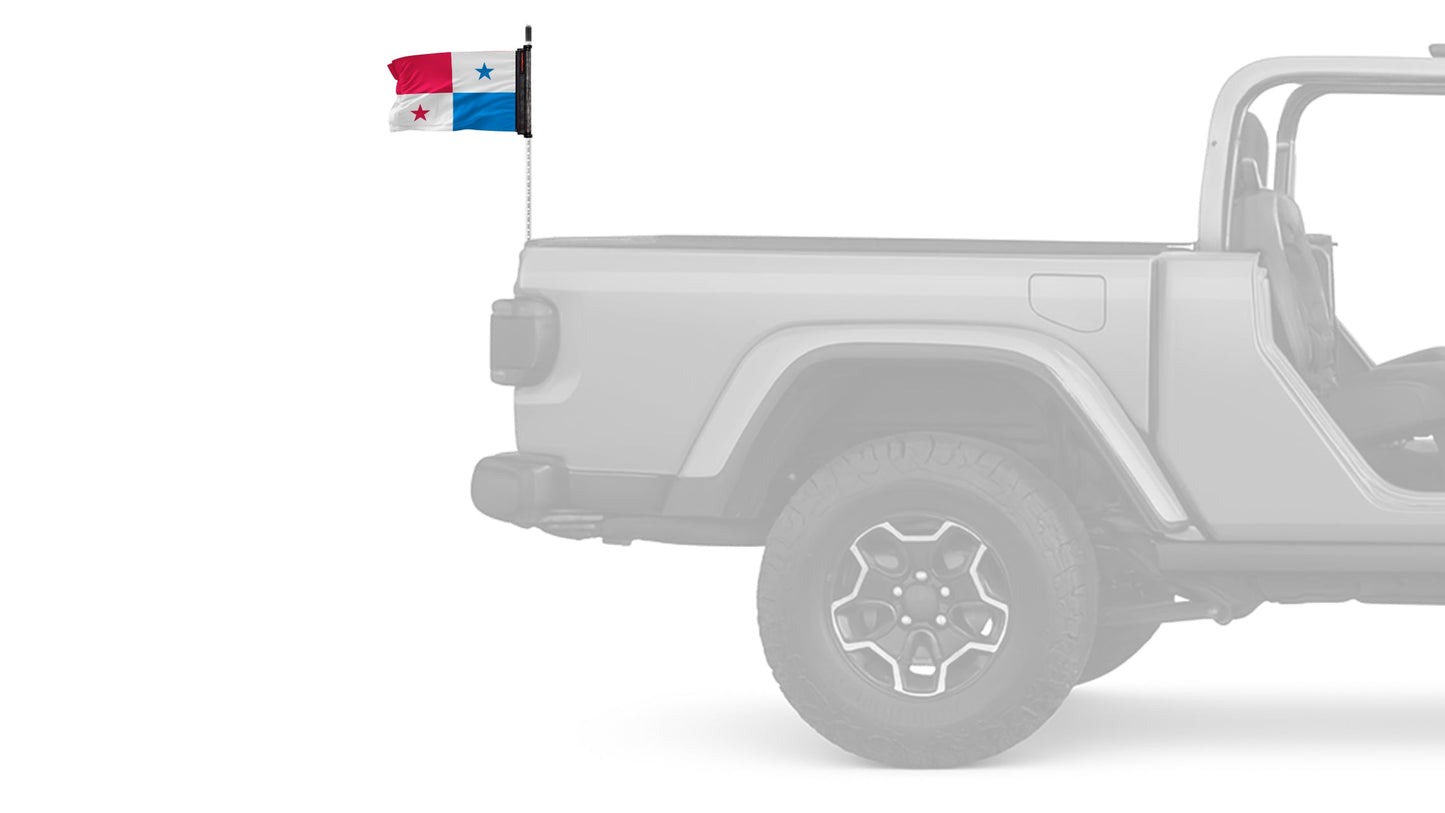 Panama 12"x18" Forever Wave Flag for Jeep Wrangler JKU 4-Door 2007-2018