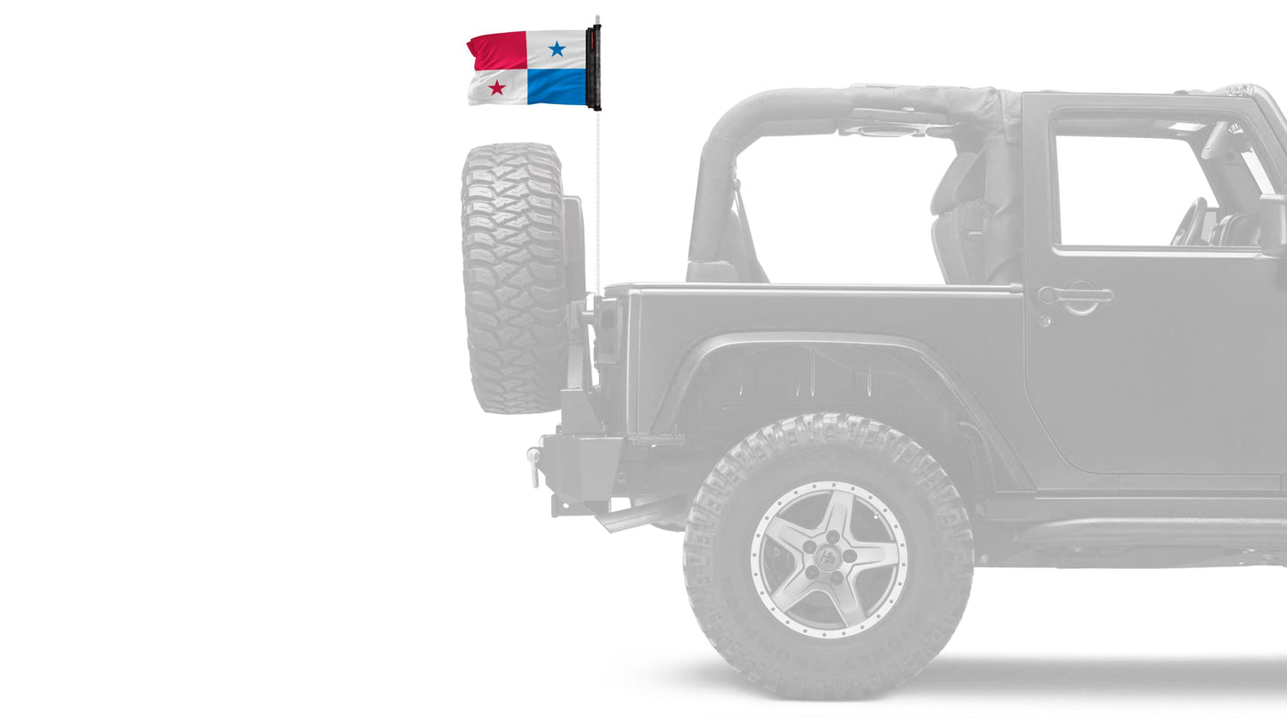 Panama 12"x18" Forever Wave Flag for Jeep Wrangler JKU 4-Door 2007-2018