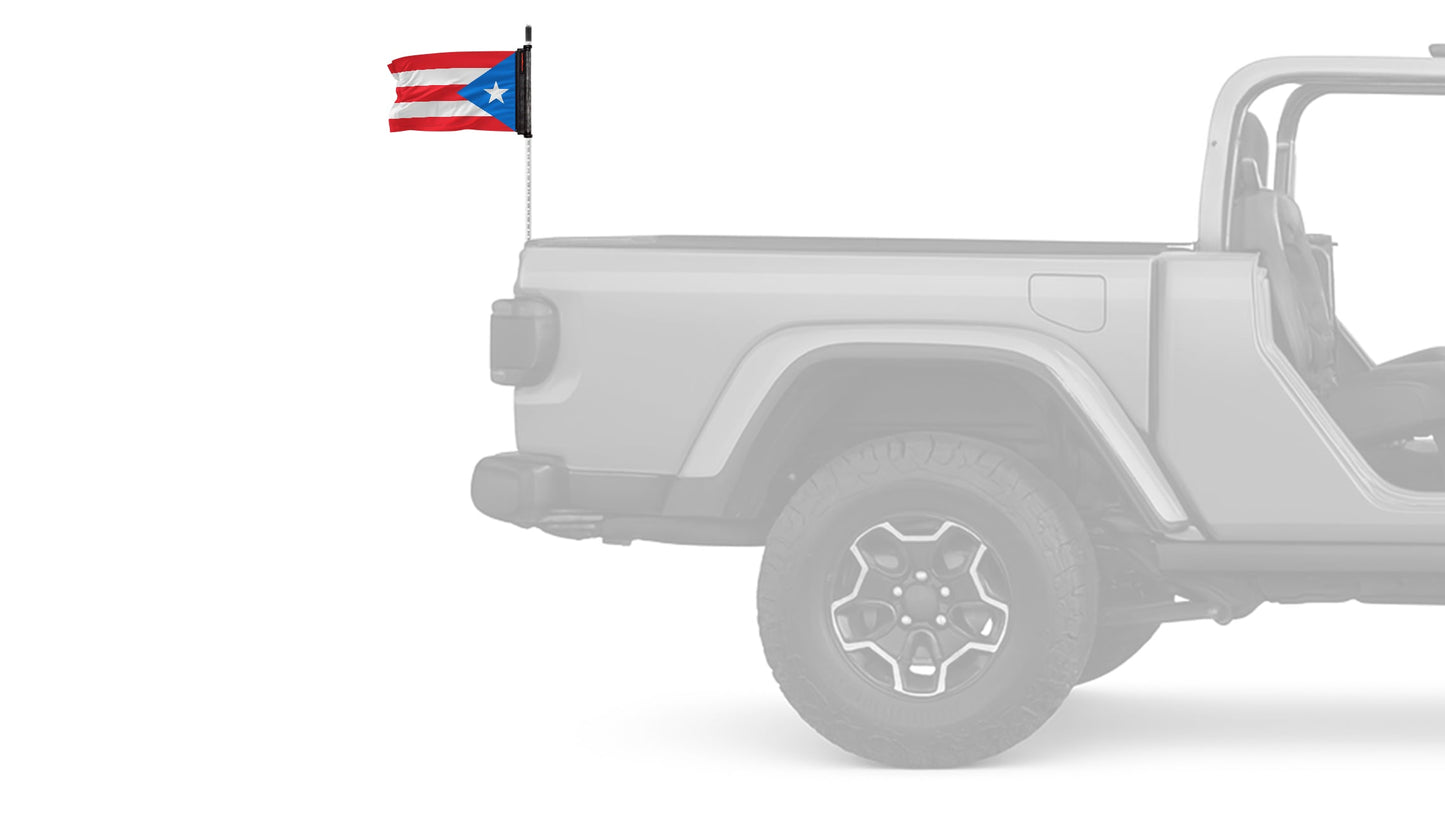 Puerto Rico 12"x18" Forever Wave Flag for Jeep Wrangler JKU 4-Door 2007-2018