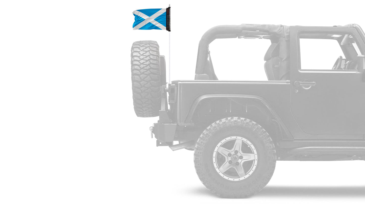 Scotland 12"x18" Forever Wave Flag for Jeep Wrangler JKU 4-Door 2007-2018