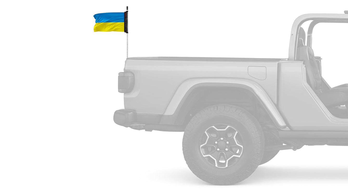 Ukraine 12"x18" Forever Wave Flag for Bronco