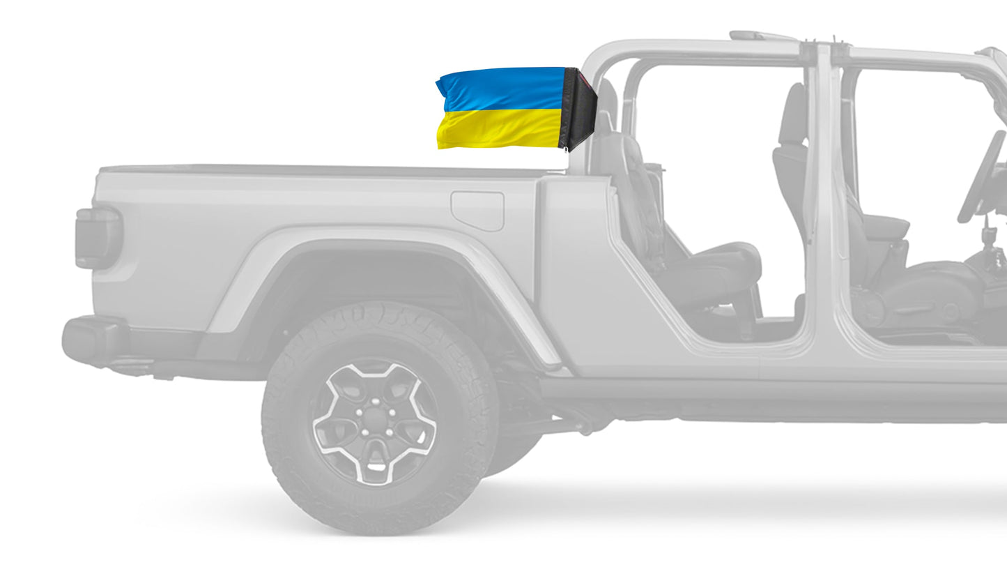 Ukraine 12"x18" Forever Wave Flag for Jeep Gladiator JT