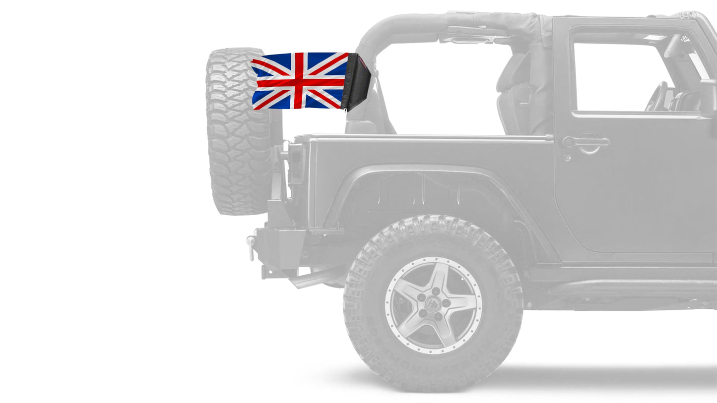 United Kingdom 12"x18" Forever Wave Flag for Jeep Wrangler JK 2-Door 2007-2018