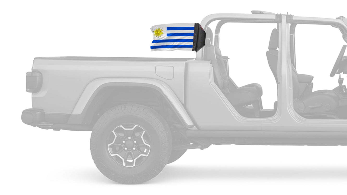 Uruguay 12"x18" Forever Wave Flag for Jeep Gladiator JT