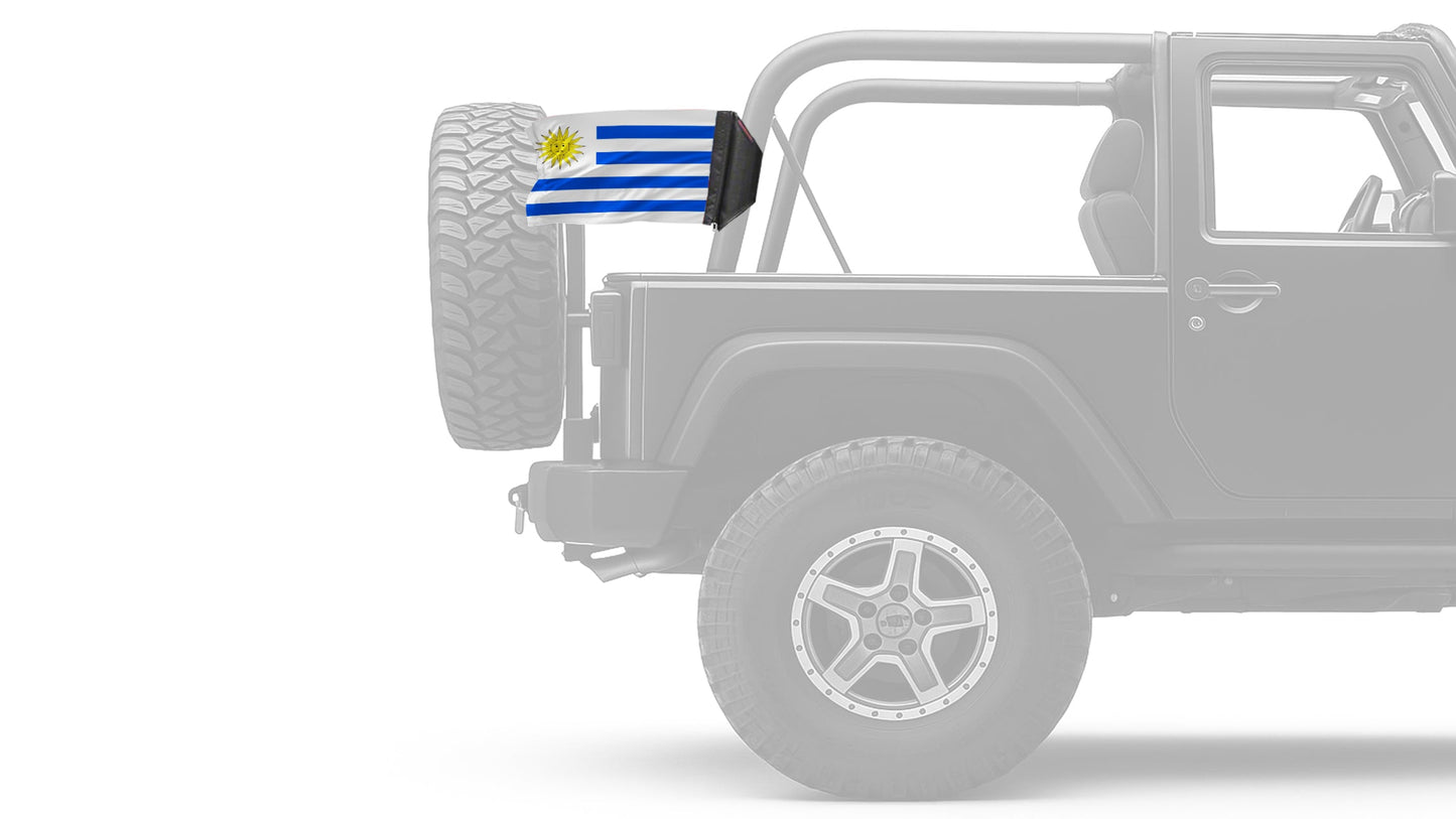 Uruguay 12"x18" Forever Wave Flag for Jeep Wrangler CJ-7 and CJ-8 1976-1986