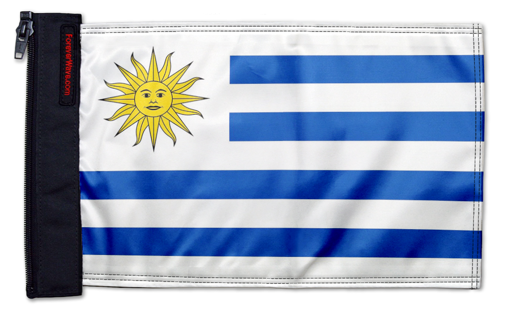Uruguay 12"x18" Forever Wave Flag for Jeep Wrangler CJ-7 and CJ-8 1976-1986