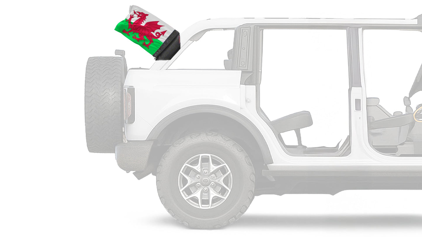 Wales 12"x18" Forever Wave Flag for Bronco