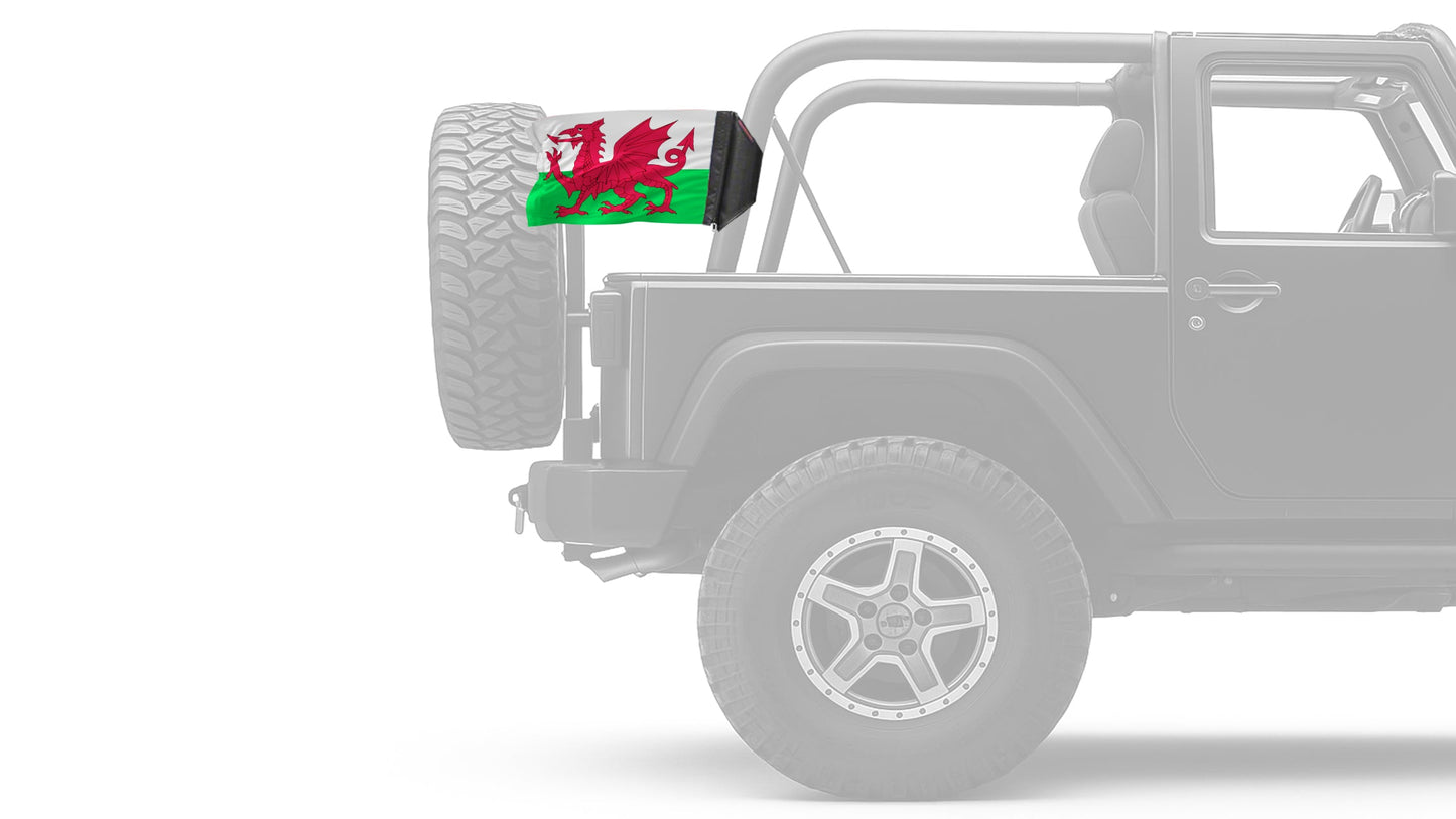 Wales 12"x18" Forever Wave Flag for Jeep Wrangler CJ-7 and CJ-8 1976-1986